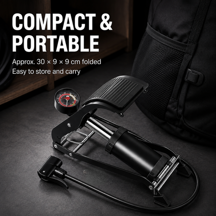 Bike Foot Pump Single Piston with Guage 120PSI Bicycle Universal Smart Valve