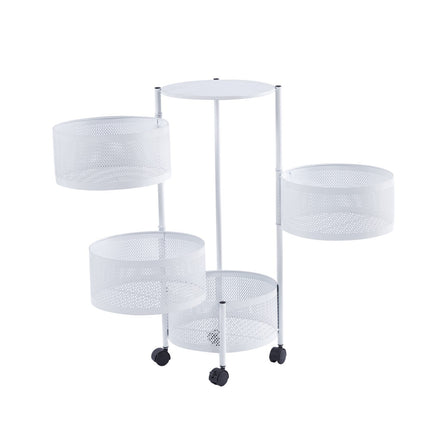 Rotating Storage Rack Trolley Cart Kitchen Bathroom Organizer Vegetable Shelf