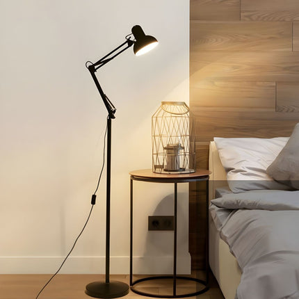 Modern Metal Floor Lamp Flexible Swing Arms Reading Floor Adjustable Tall Light