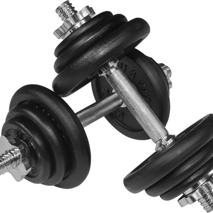 Adjustable 15KG Cast Iron Dumbbell and Barbell Set