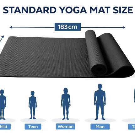 Yoga Mat Thick 10mm Non-Slip PVC Exercise Floor Mat For Gym Pilates & Home