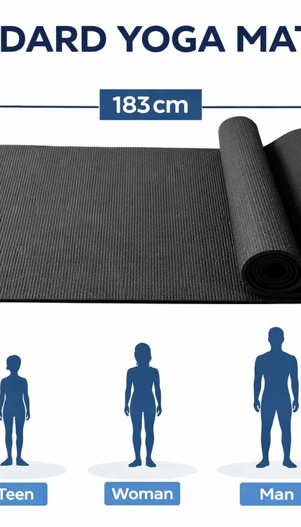 Yoga Mat Thick 10mm Non-Slip PVC Exercise Floor Mat For Gym Pilates & Home