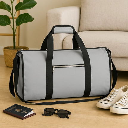 Foldable Large Duffel Travel Bag Weekend Garment Storage Carrier Suit Cover Grey