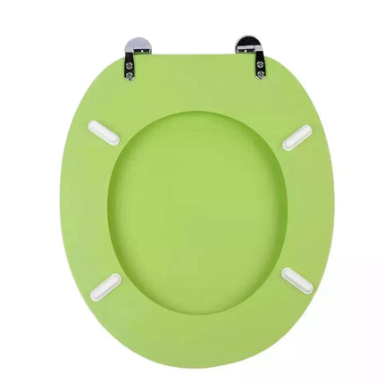 Universal Toilet Seat Lime Green Wooden MDF Easy Fit Bathroom WC Seat 18 Inches