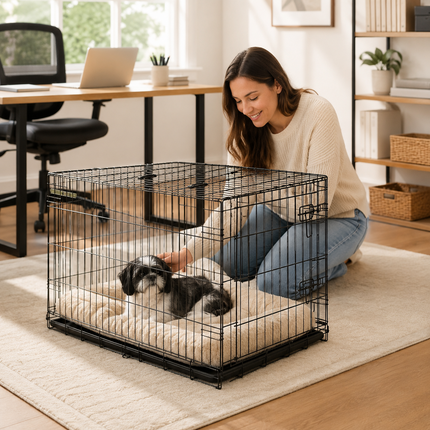 Dog Cage 36 Inch Metal Pet Crate Removable Tray