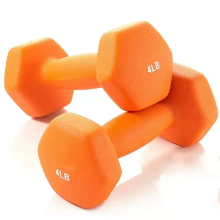 Neoprene Dumbbells 4KG Pair Hand Weights Iron Aerobic Workout Fitness Gym Orange