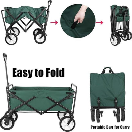 Collapsible Folding Wagon Trolley Cart 80kg On Wheels Festival Camping & Garden
