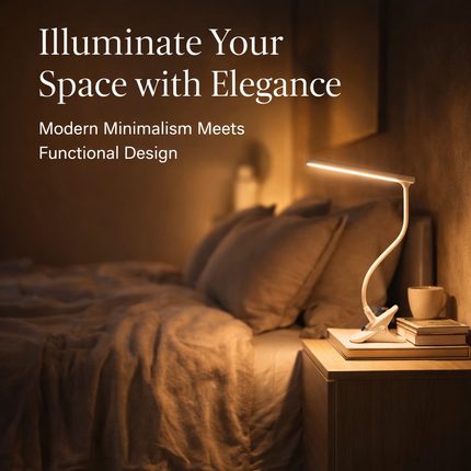 USB LED Clip-On Desk Lamp Flexible Adjustable Reading Light Bedside Table