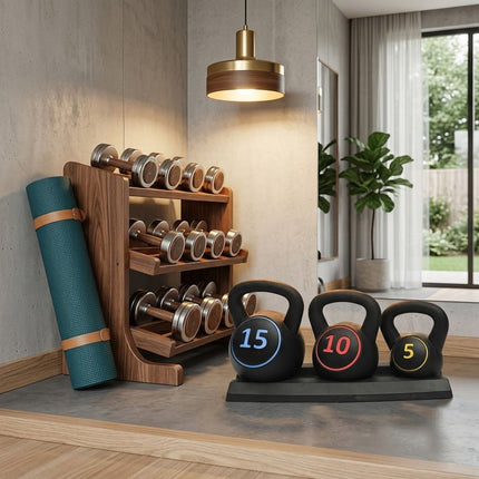 Kettlebell Weight Set 3pcs Weight Lifting Exercise 30LB Home Gym Fitness Workout