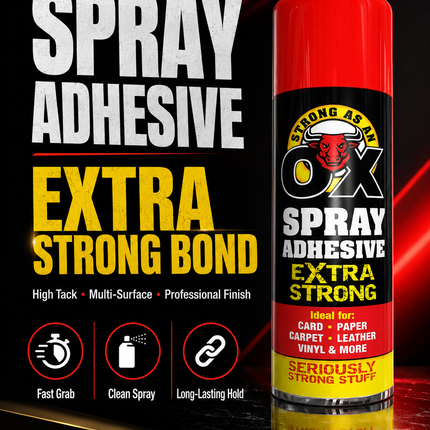 Heavy Duty Spray Adhesive Glue 500ml Extra Strong Bond Carpet Tile Fabric