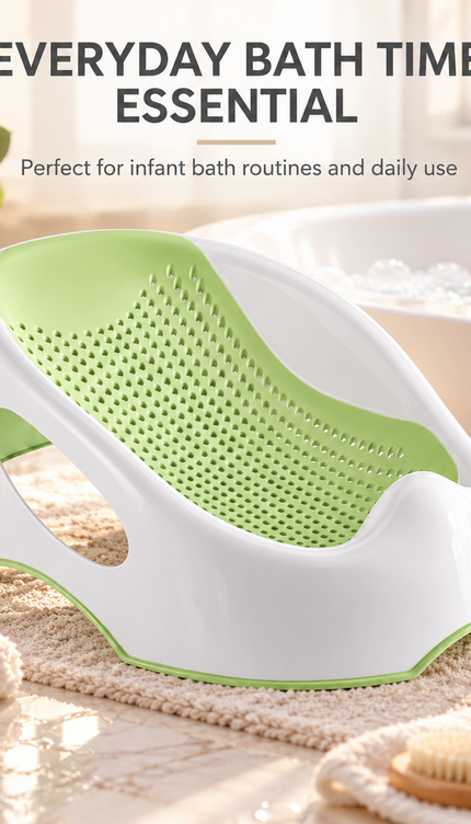 Baby Bath Support Seat Infant Bath Lounger Non Slip Ergonomic Quick Drain