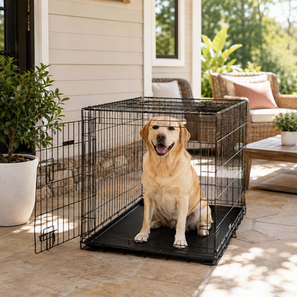 Dog Cage 36 Inch Metal Pet Crate Removable Tray