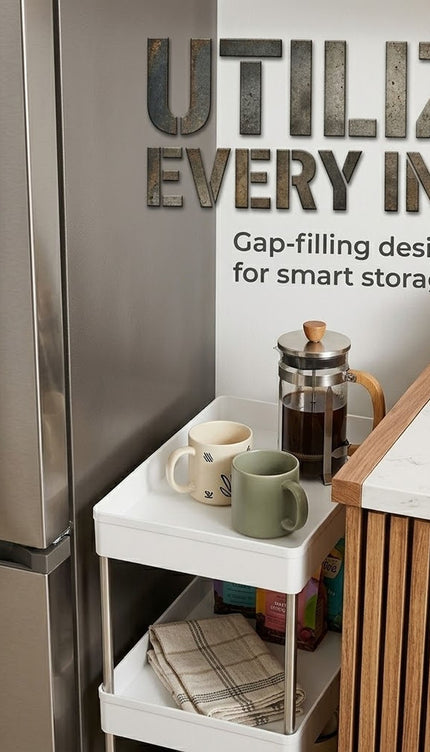 SLIM TROLLEY KITCHEN BATHROOM SLIDER STORAGE SPICE RACK HOLDERS SHELF ON WHEELS