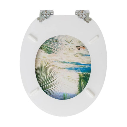18'' Universal Wooden Toilet Seat Bathroom WC Easy Fit with Hinges & Fittings