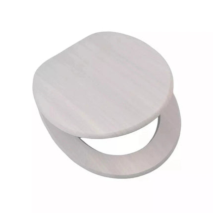 18" Universal Toilet Seat Light Grey Wooden MDF Bathroom WC Easy Fit Seat