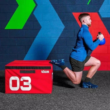Soft Plyometric Jump Box 45cm Stackable Foam Gym Fitness Training Box Red