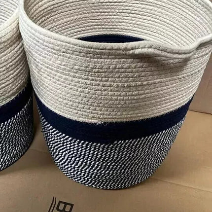 Laundry Basket Cotton Rope Large Cloth Washing Organizer Toy Storage Hamper