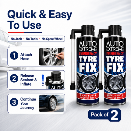 2x Instant Tyre Fix Spray Bicycle Bike Emergency Puncture Repair Sealer 300ml