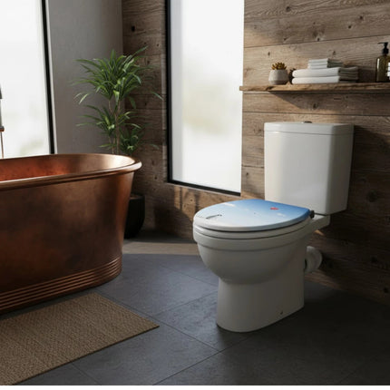 18" Universal Toilet Seat Penguin Design Easy Fit Bathroom WC Seat With Fitting