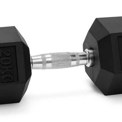 Hex Dumbbells Set 2.5kg-20kg Pair Rubber Encased Hexagonal Weight Lifting Gym
