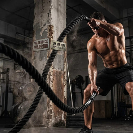 Battle Rope 38mm Heavy Duty Workout Cardio Exercise Gym Sled Pull Rope 6m