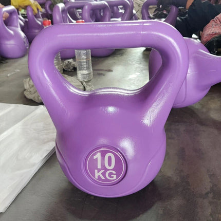 Kettlebell Set Vinyl Coated Cast Iron 4KG-20KG Gym Fitness Training Weights