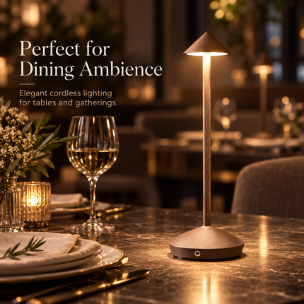 Cordless LED Touch Table Lamp 3W USB-C Rechargeable Dimmable 3 Colour Modes