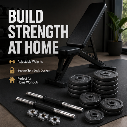 Weight Plates Cast Iron Dumbbell Handles Nuts Set