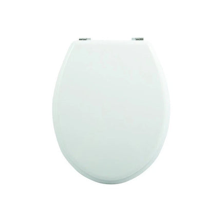 18" Universal Toilet Seat White Easy Fit Bathroom WC Seat With Fittings