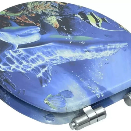 18” Universal Bathroom Toilet Seat – Tropical Fish Novelty WC Seat with Fittings