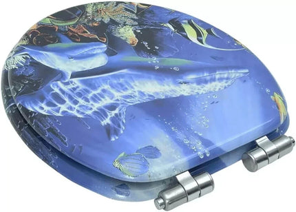 18” Universal Bathroom Toilet Seat – Tropical Fish Novelty WC Seat with Fittings