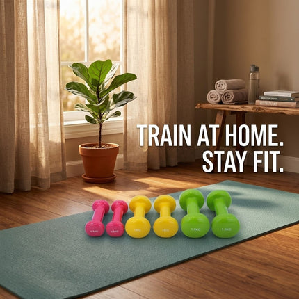 10kg Neoprene Hex Dumbbell Set