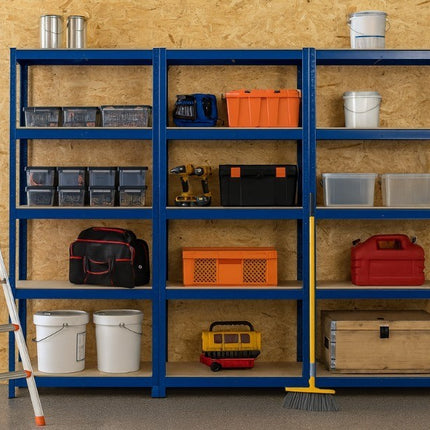 5-Tier Metal Storage Racks – 3 Pack (Blue)