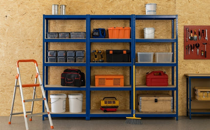 5-Tier Metal Storage Racks – 3 Pack (Blue)