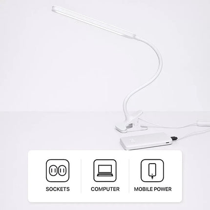 Clip on Desk Led Lamp Reading USB Clamp Home light Adjustable Flexible Neck