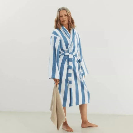 Unisex Cotton Terry Bathrobe Soft Towel Gown Dressing Robe Men Women