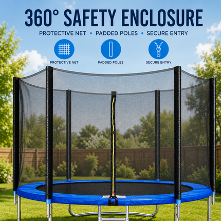6FT Garden Trampoline with Safety Enclosure Net Kids Outdoor Bouncer Rebounder