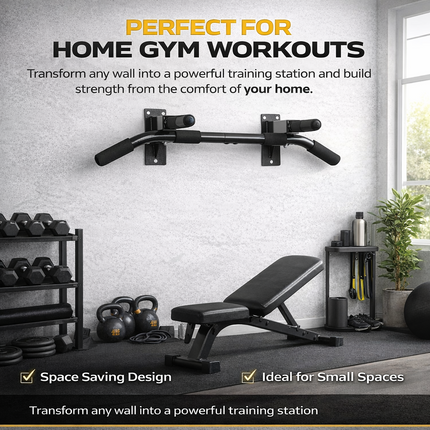 Pull Up Bar Wall Mounted Heavy Duty Chin Up Bar Foam Padded Grips for Home Gym