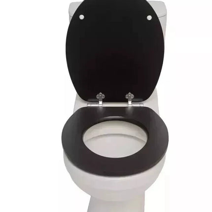 18” MDF Universal Toilet Seat – Quick Fit Wooden WC Seat (Black)