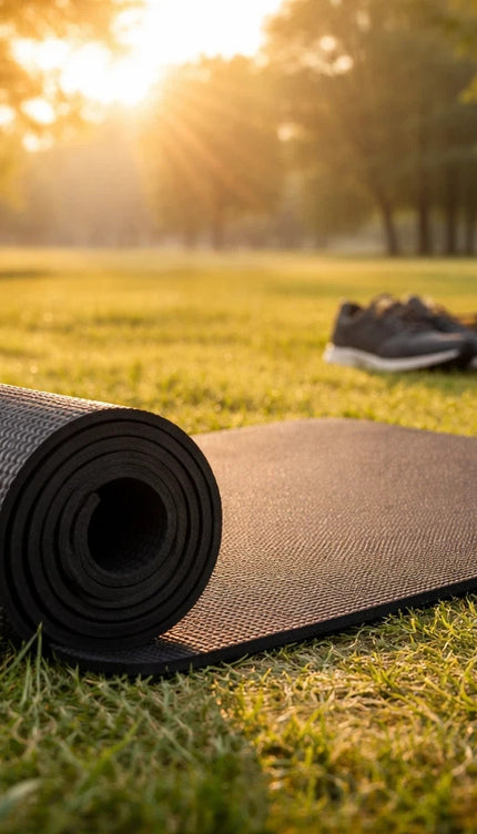 Yoga Mat Thick 10mm Non-Slip PVC Exercise Floor Mat For Gym Pilates & Home