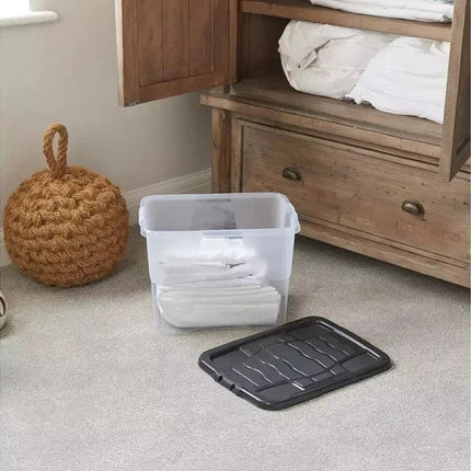 24L Storage Boxes with Lids – 3 Pack