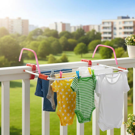 Radiator Laundry Airer Dryer Rack 5 Bar Folding Clothes Towel Washing Rack 3M