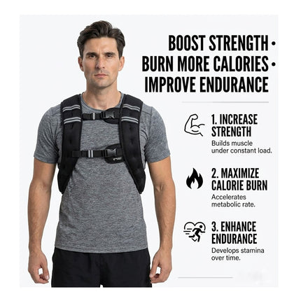 5KG 10KG Weighted Vest Adjustable For Fitness Training Running Jogging Gym