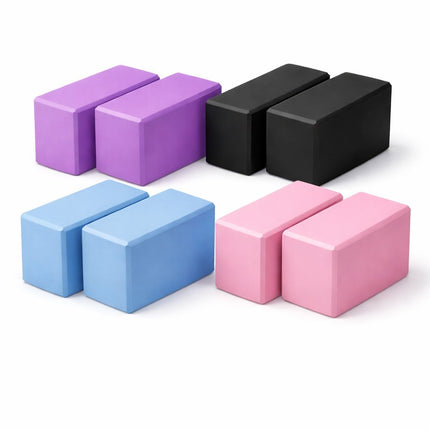 Yoga Gym Blocks Brick Foam Pair Exercise Training Pilates Meditation Anti Slip