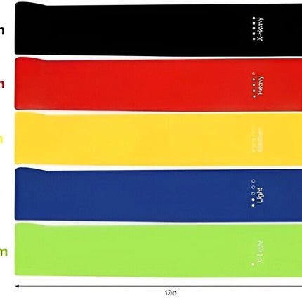 5-Pack Resistance Bands Loop Latex Fitness Exercise Yoga Workout Home Gym