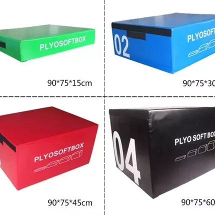 Soft Foam Plyometric Jump Box Set Stackable Gym Fitness Exercise Plyo Boxes
