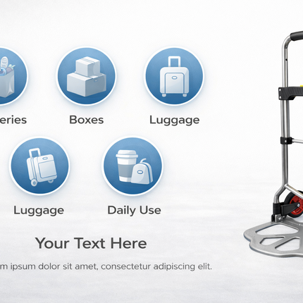 Foldable Hand Sack Truck 70kg Heavy Duty Trolley Cart with Adjustable Handle