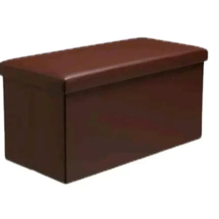 Folding Storage Box Faux Leather Home Footstool Ottoman Seat Stool Storage Boxes