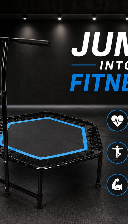 Fitness Trampoline With Adjustable T Shaped Handle Bar Exercise Rebounder 45inch