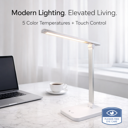 LED Desk Lamp with USB Dimmable Home Office Touch Reading Table Study Light